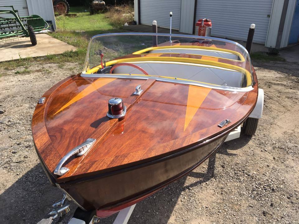 Yellow jacket wooden boat for sale