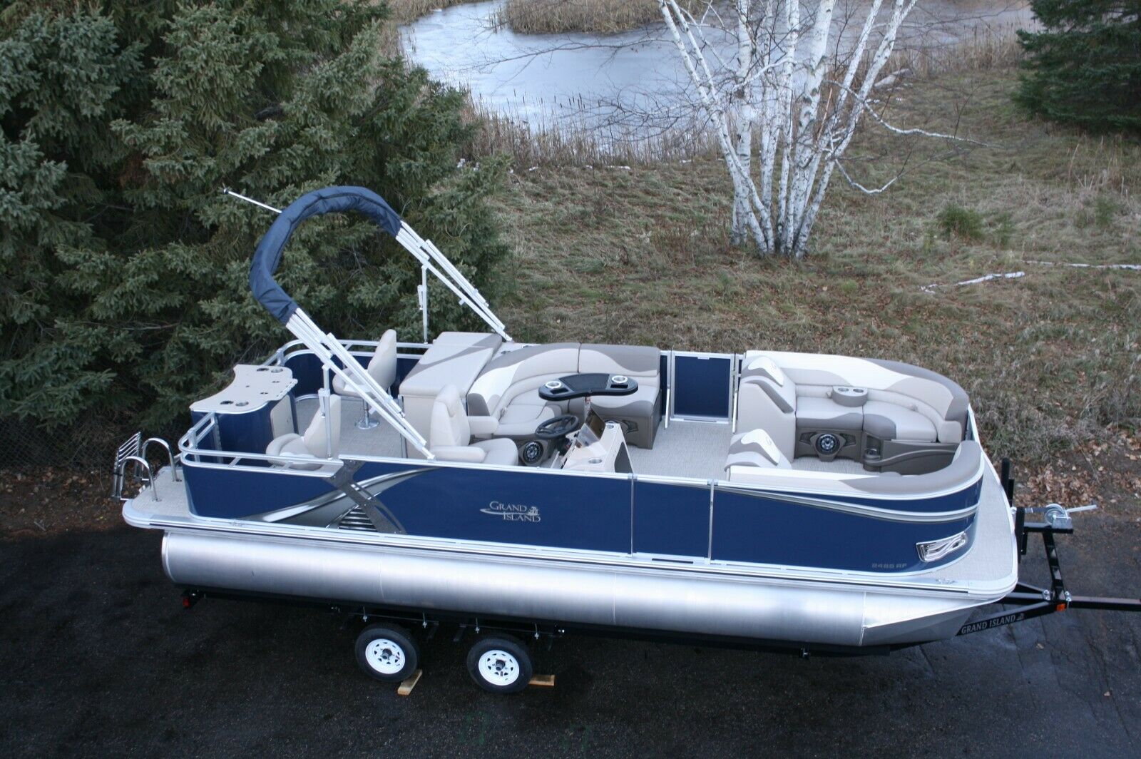 Two Tube-New 24 Ft Rear Fish Pontoon Boat With 115 Hp And Trailer 2020 ...