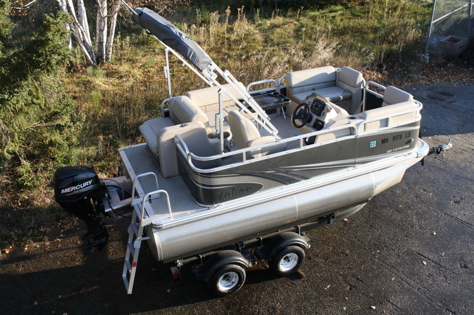 Used 14 Ft Pontoon Boat 25 Four Stroke Trailer 2022 for sale for