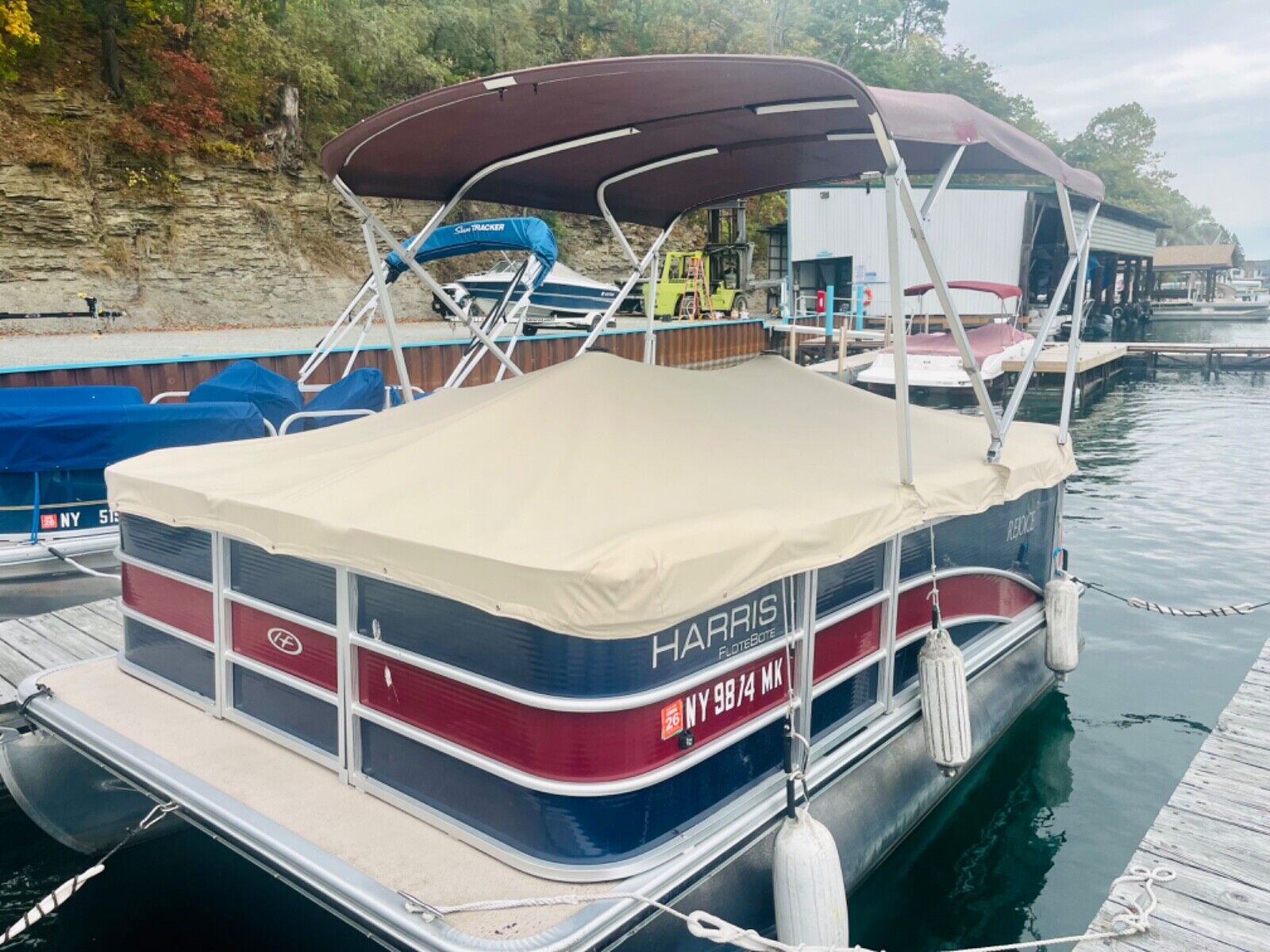 16 Ft. Harris FloteBote With Trailer For Sale.