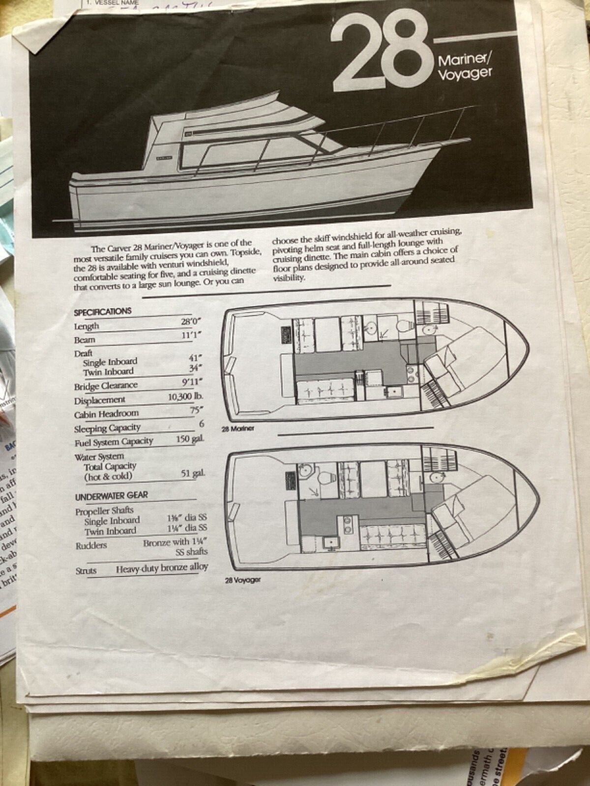 28' Carver Mariner Flying Deck Cabin Cruiser 1988 for sale for $2,677 ...