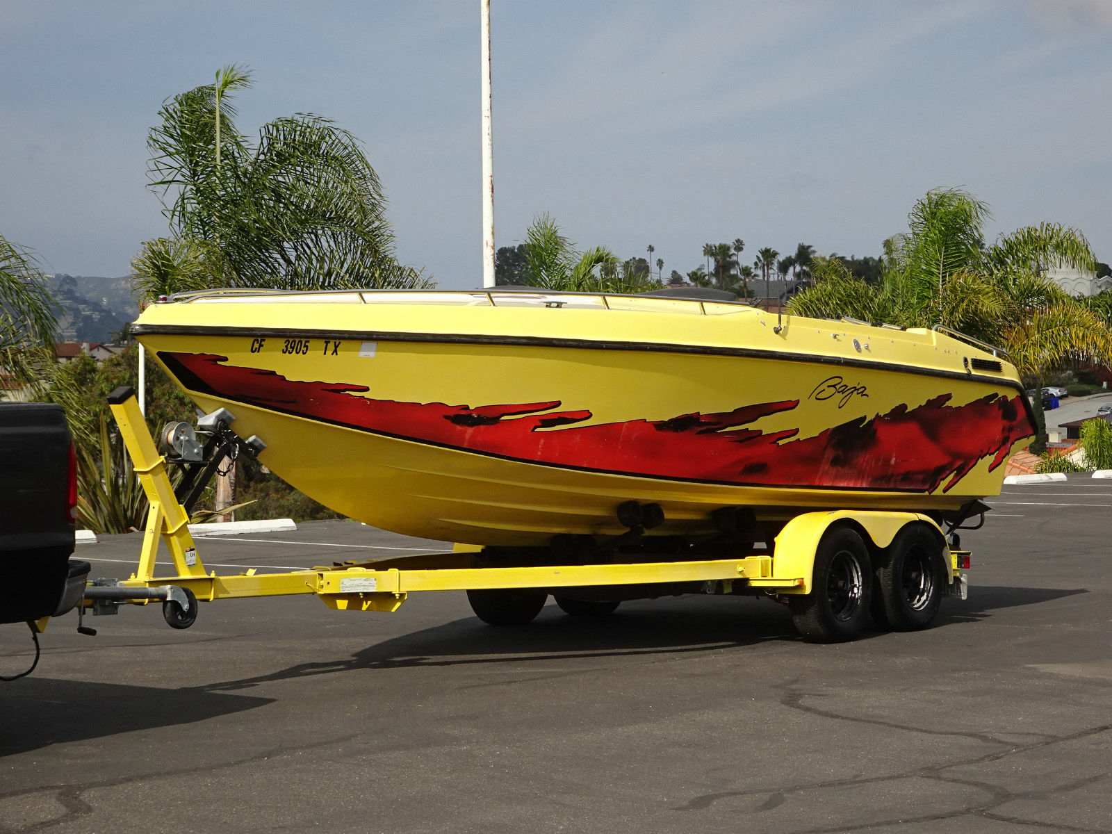 powerboat on trailer