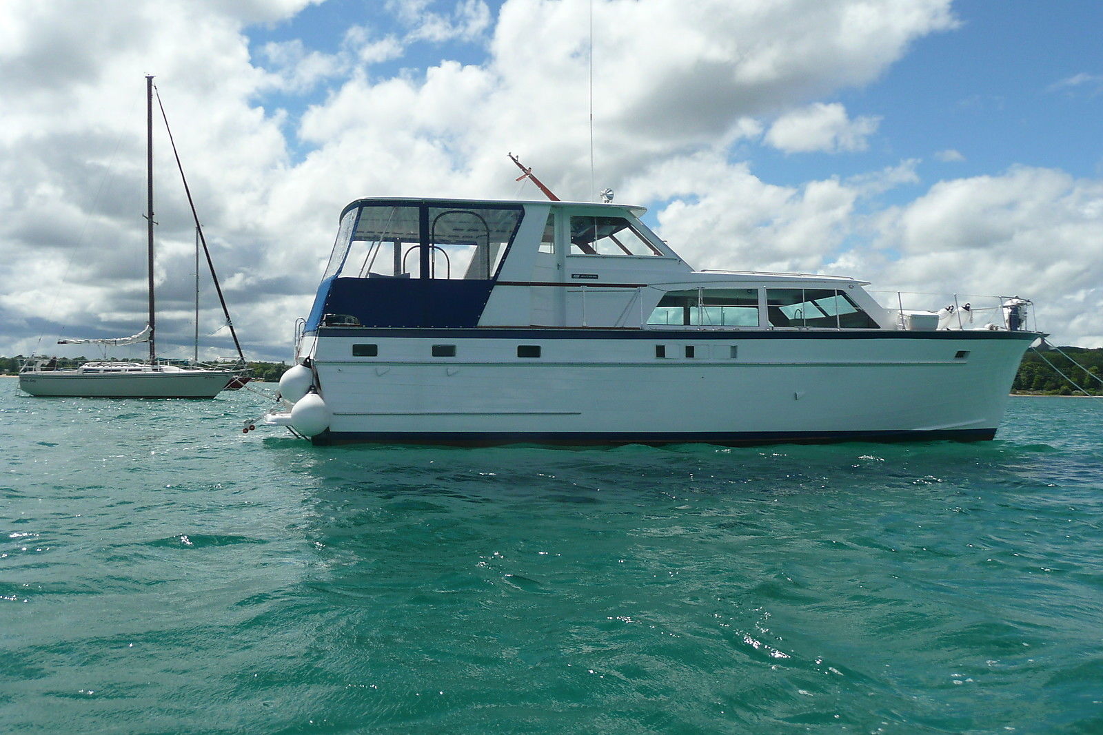 flush deck motor yacht for sale