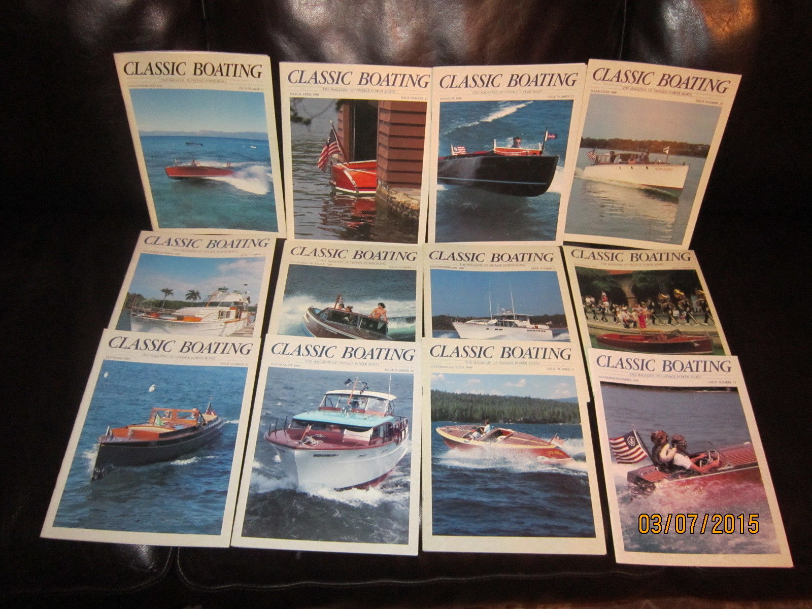 COMPLETE SET 1988-89 CLASSIC BOATING MAGAZINE 12 BACK ISSUES VINTAGE POWER BOAT