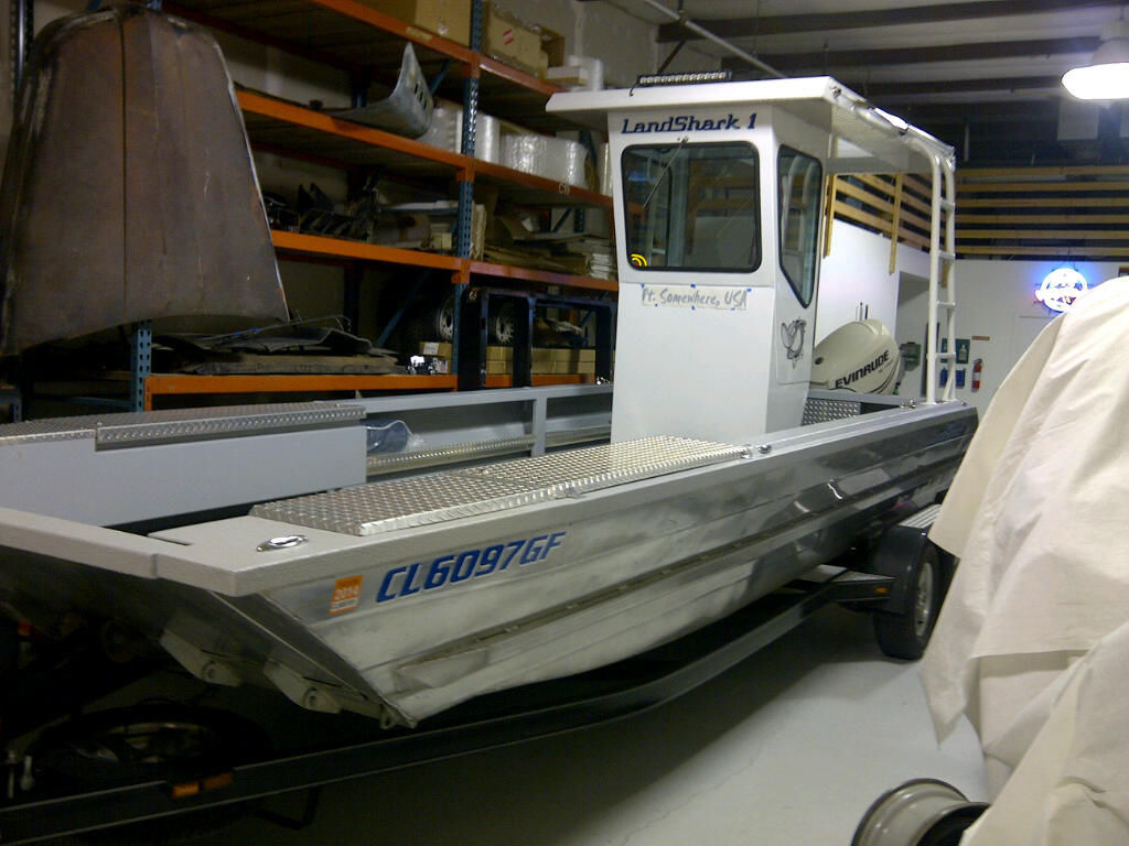 24Ft ALUMINUM HULL Shallow Water Hunting, Fishing, Work ...