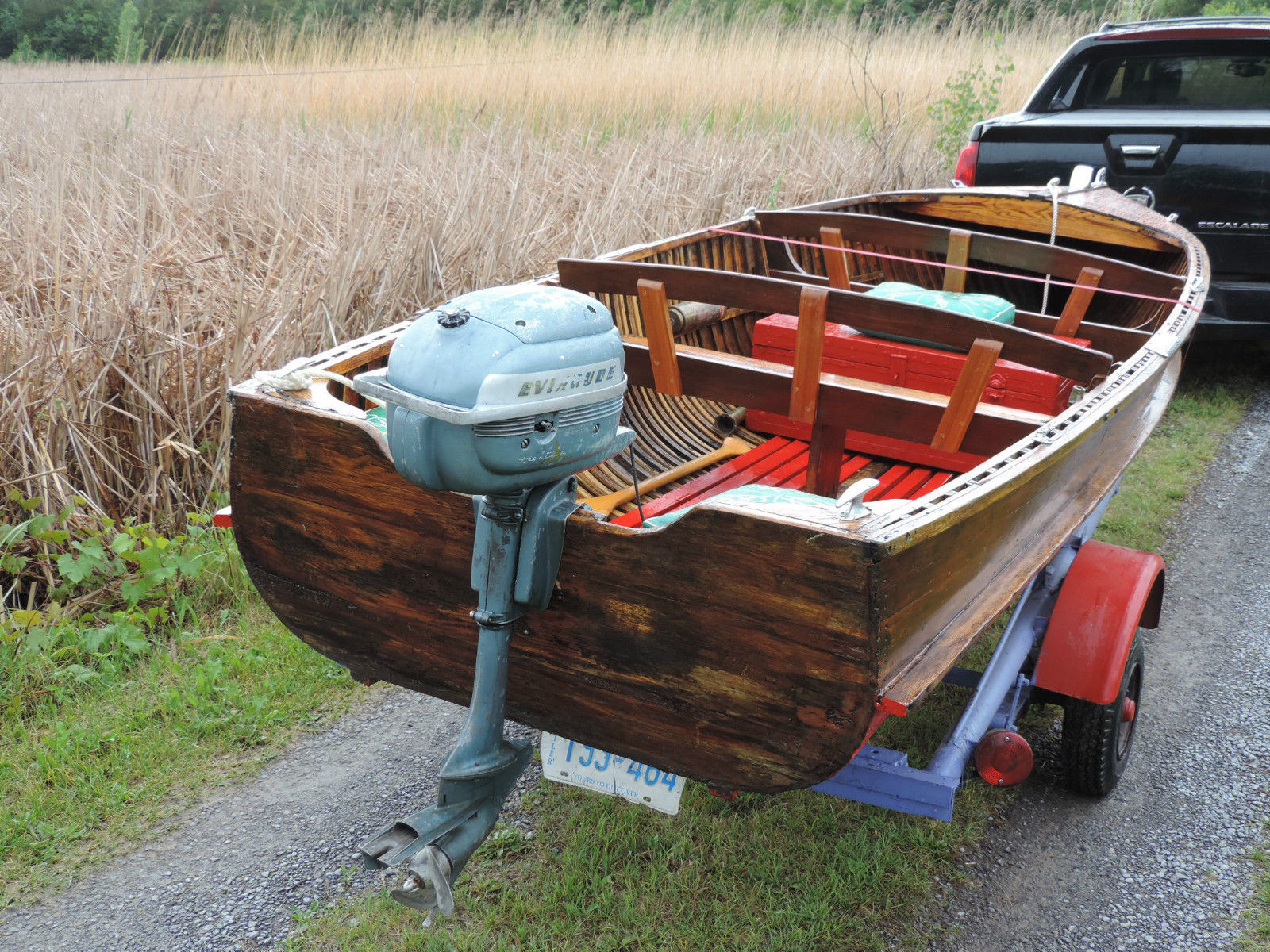 lakefield canadian cedar strip boat 14ft with vintage