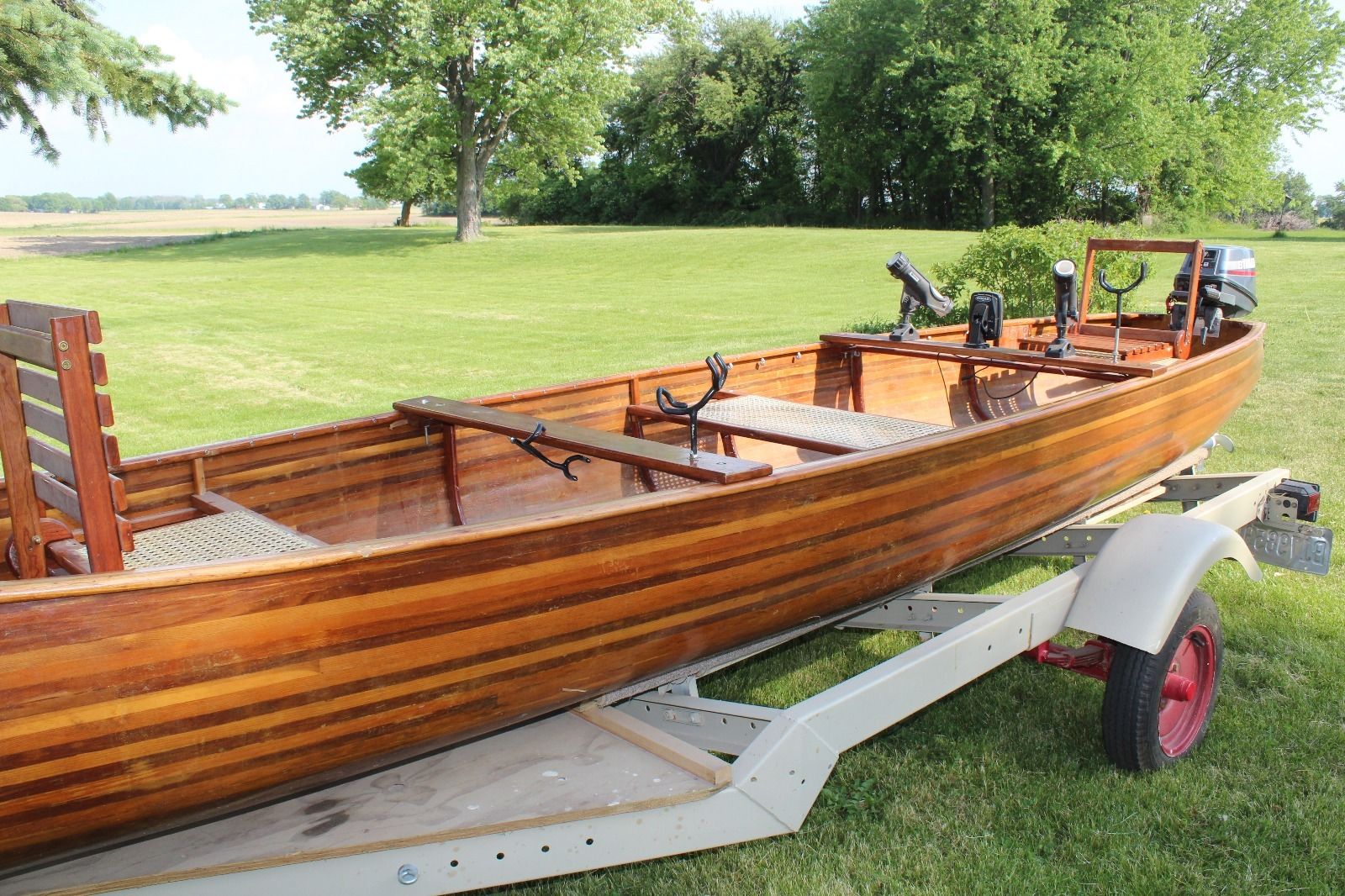Solid Hand Crafted Wood Canoe / Motor Boat 2012 for sale ...