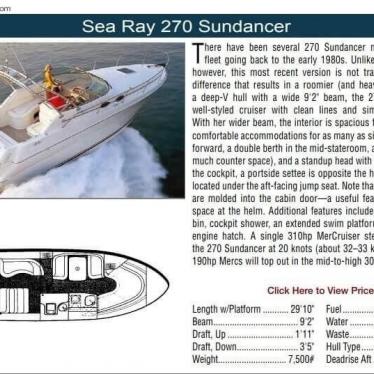 1999 Sea Ray 270 sundancer