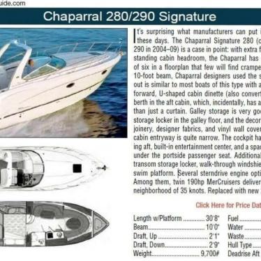 2007 Chaparral 290 signature