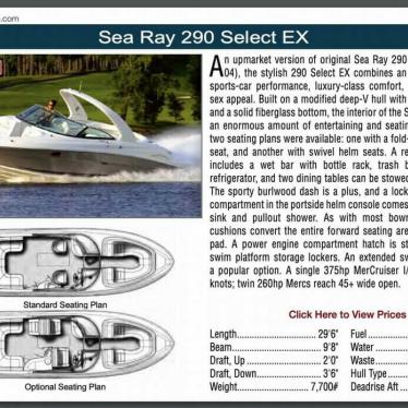 2007 Sea Ray 290 slx