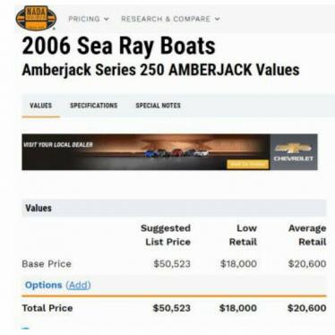 2006 Sea Ray amberjack 250