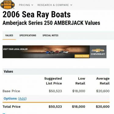 2006 Sea Ray 250 amberjack