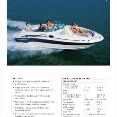 2002 Sea Ray 240 sd