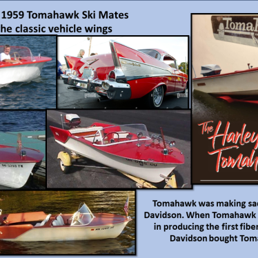 1959 Tomahawk Winged Ski-Mate Boat W/Trailer. (Harley Davidson) 1959 ...