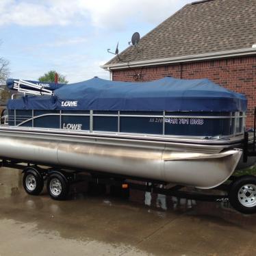 Lowe SS210 Blue/ Tan Pontoon Boat W/ 115HP Mercury Four Stroke Engine ...