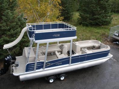 New-2785 27 Ft Funship Pontoon Boat With 115  Hp Trailer---In Stock 2023