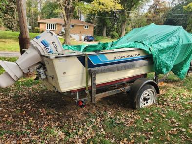 Sylvan 15' Runabout Boat Outboard & Has Trailer 1983